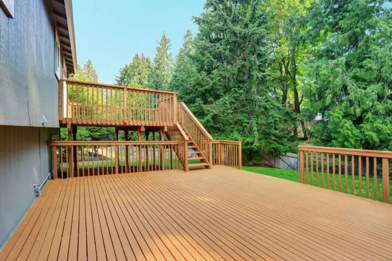 Elevated deck with stairs