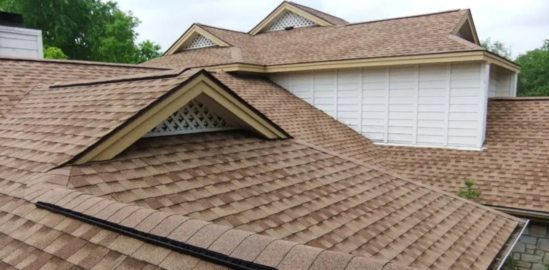 Shingle roof with gable vent